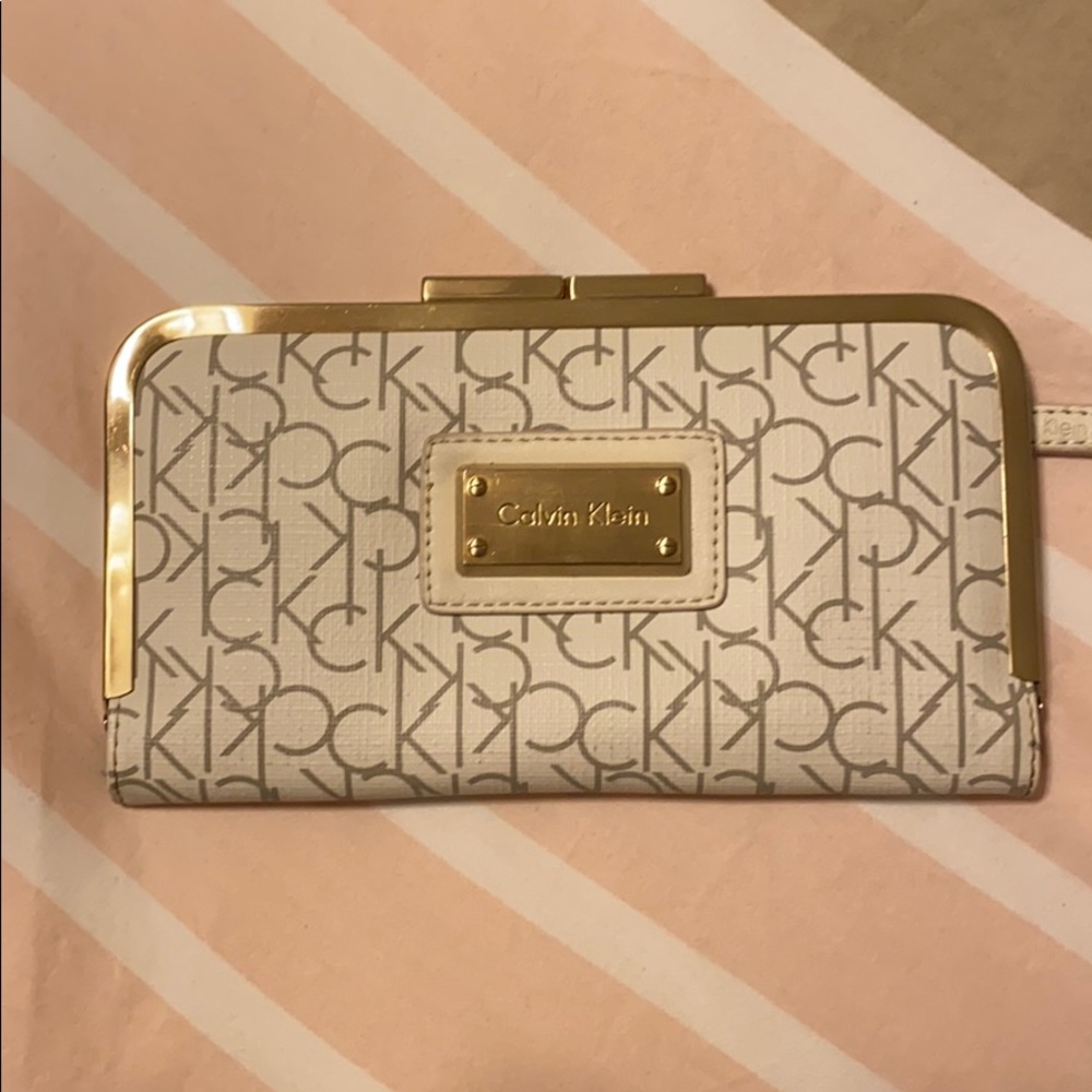 Calvin Klein white monogram wallet